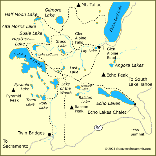 map of Desolation Wilderness, CA