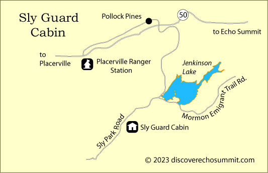 map of Sly Guard Cabin, El Dorado National Forest, CA