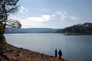 Fishing at Ice House Reservoir, Tahoe National Forest, CA