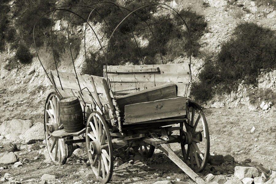 old covered wagon