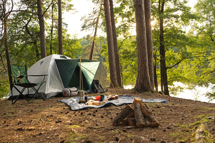 tent camping, Eldorado National Forest, CA